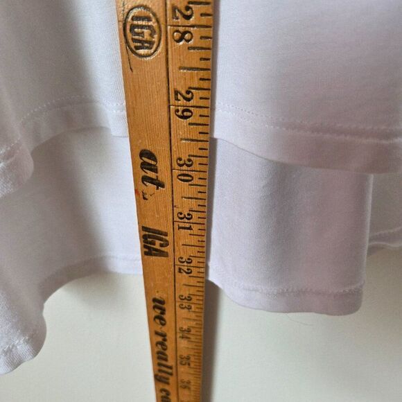 EUC HUE WHITE SUPER SOFT DEEP V NECK LONG LINE TEE SIZE XL - Picture 13 of 13